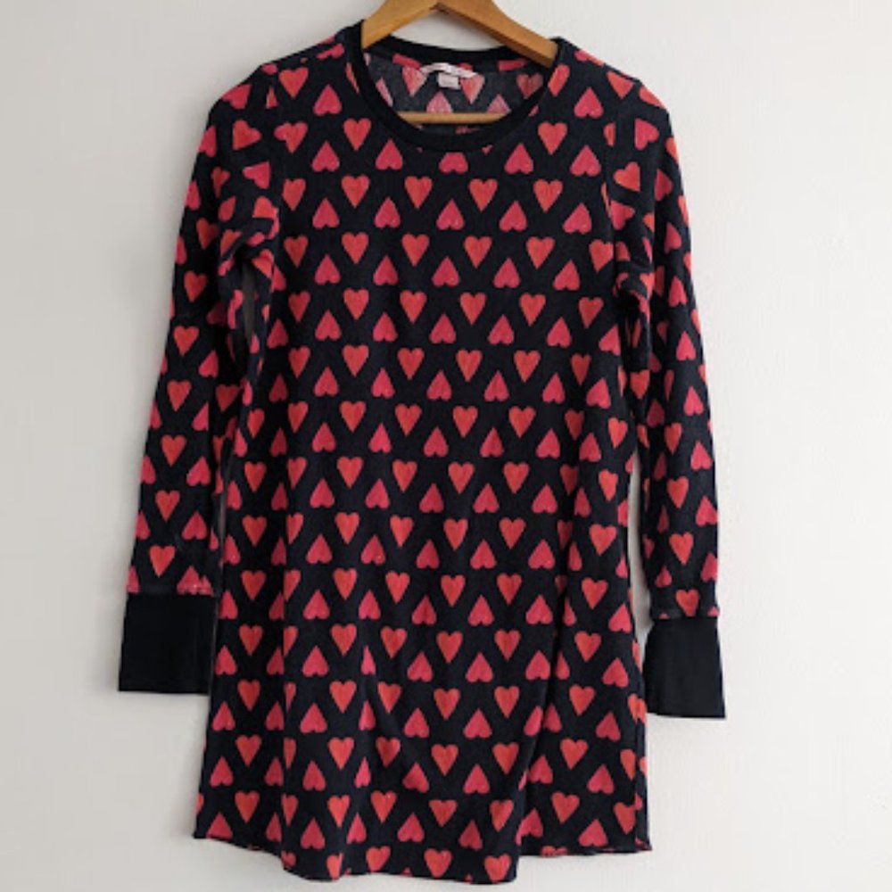 Victoria's Secret Black and Red Heart Henley Dress Size M - Picture 1 of 9